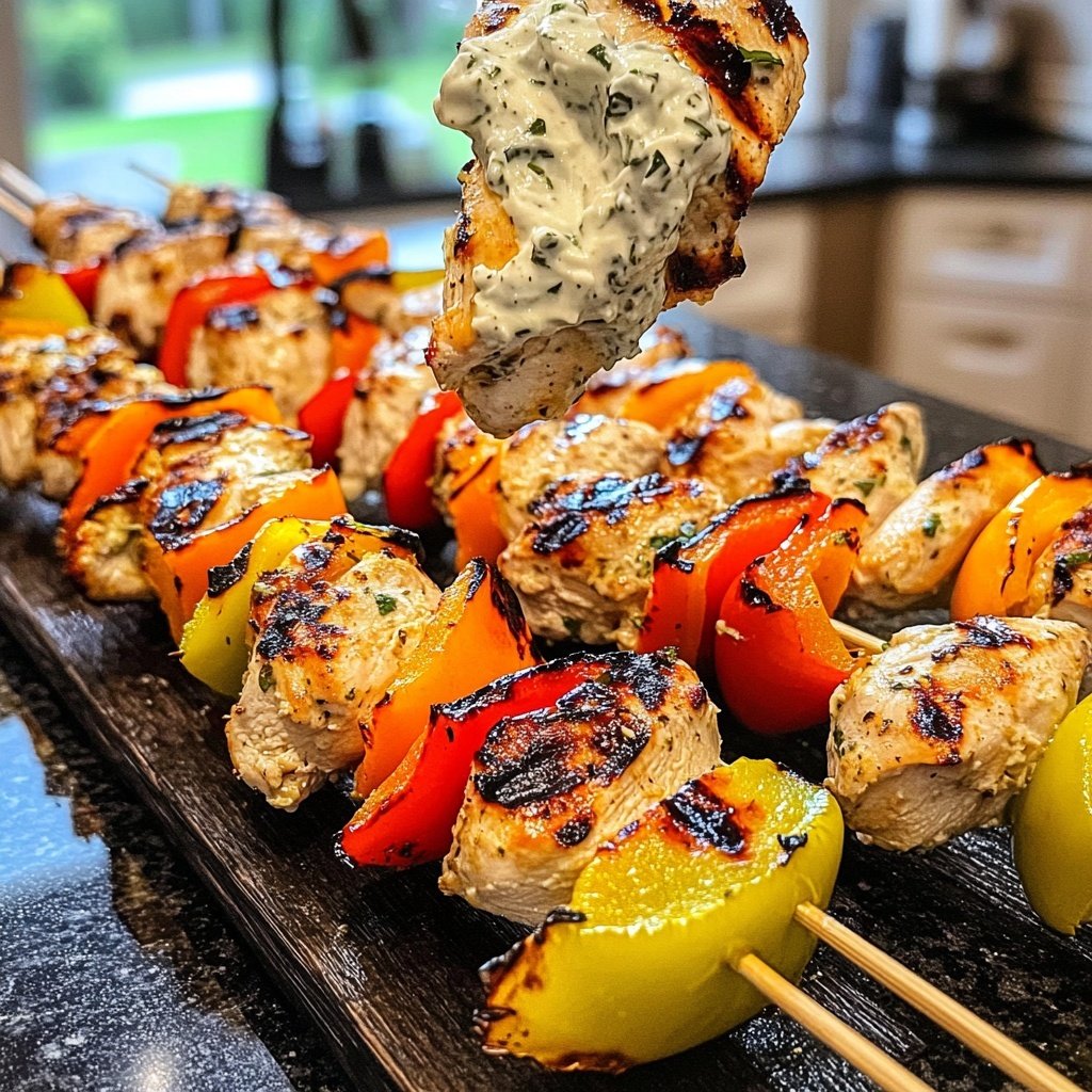 Greek Chicken Souvlaki with Tzatziki Sauce
