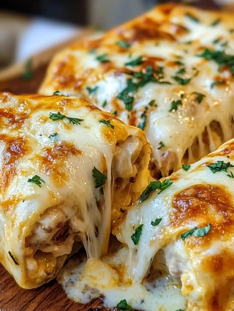 Ooey-Gooey Cheesy Garlic Chicken Wraps