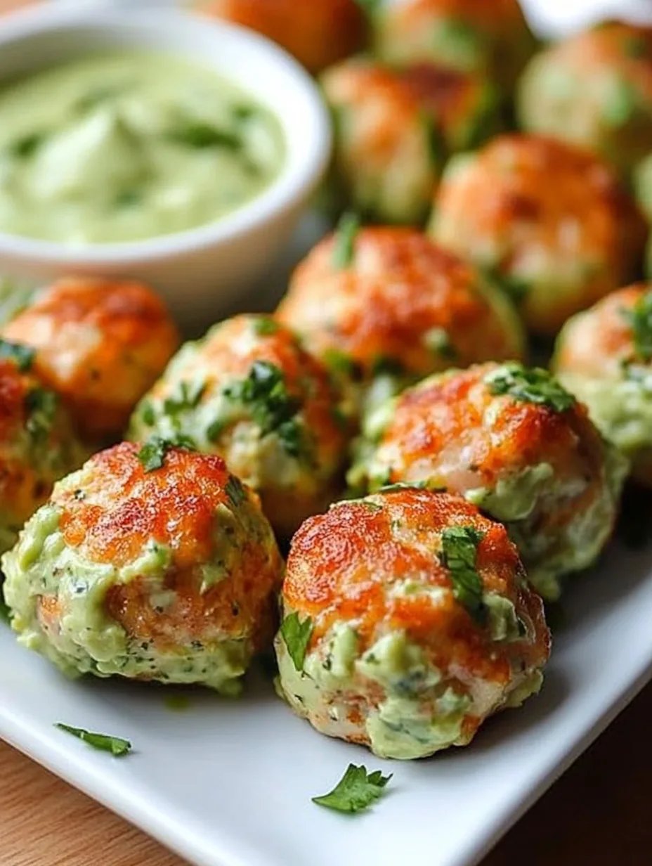 Salmon Meatballs with Creamy Avocado Sauce