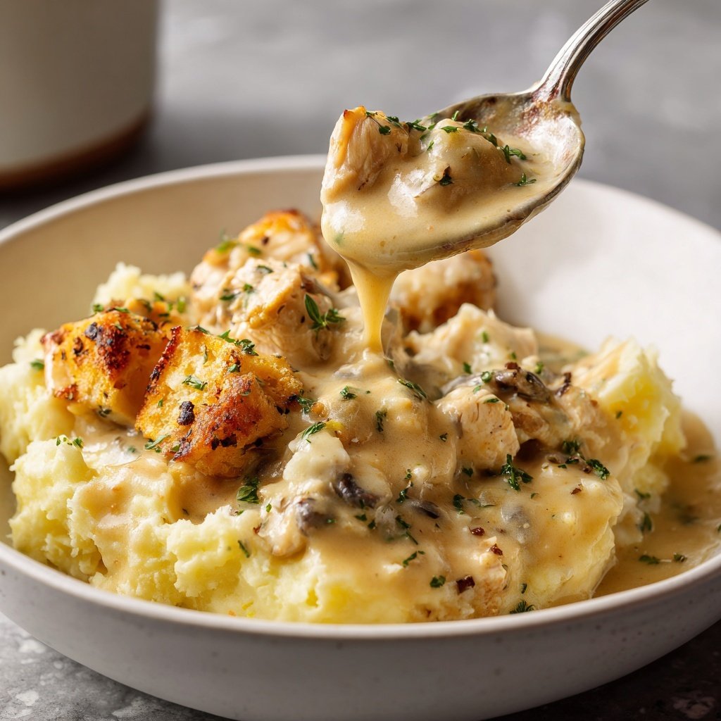 Comfort Food Creamy Chicken and Mashed Potatoes