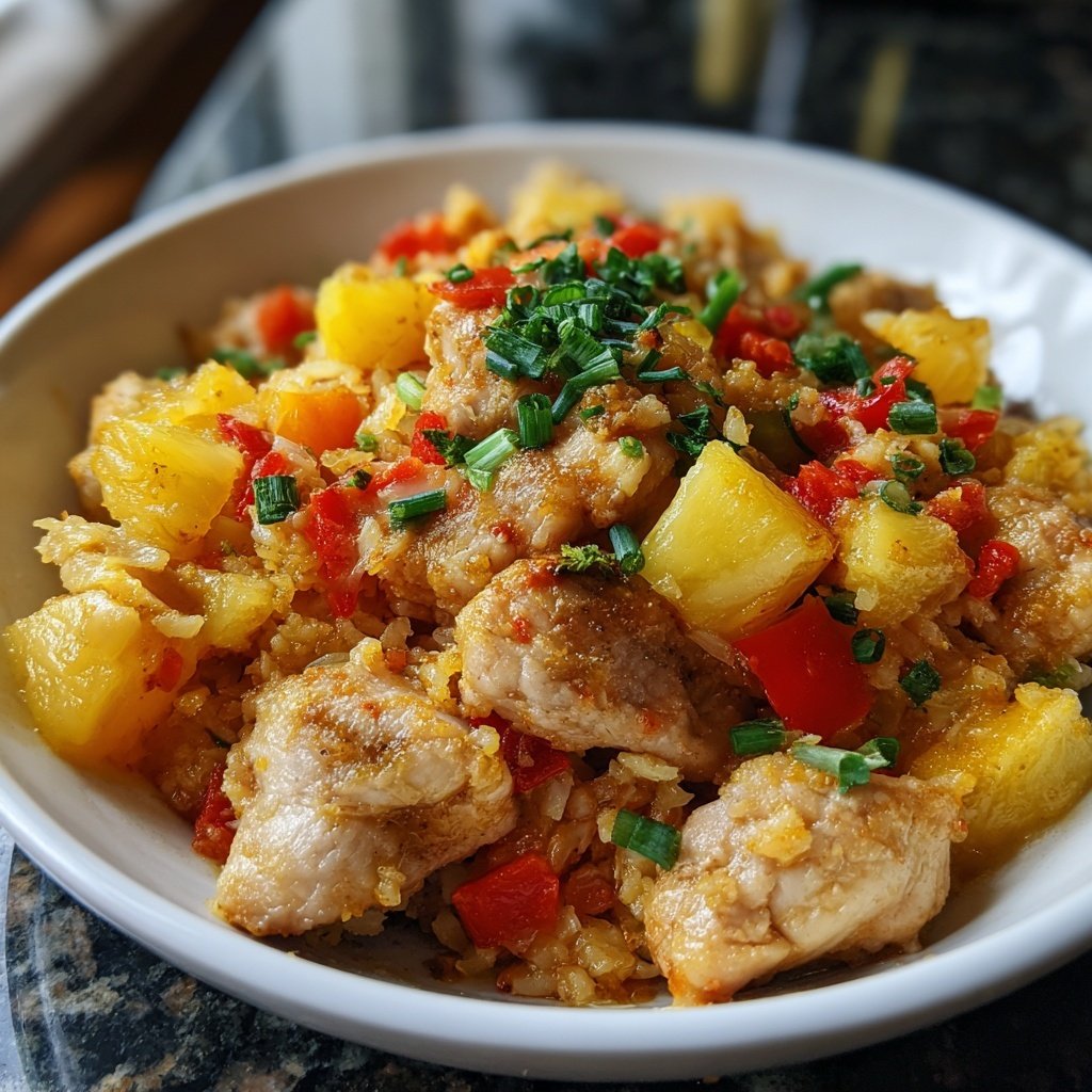 One Pan Chicken And Rice With Pineapple