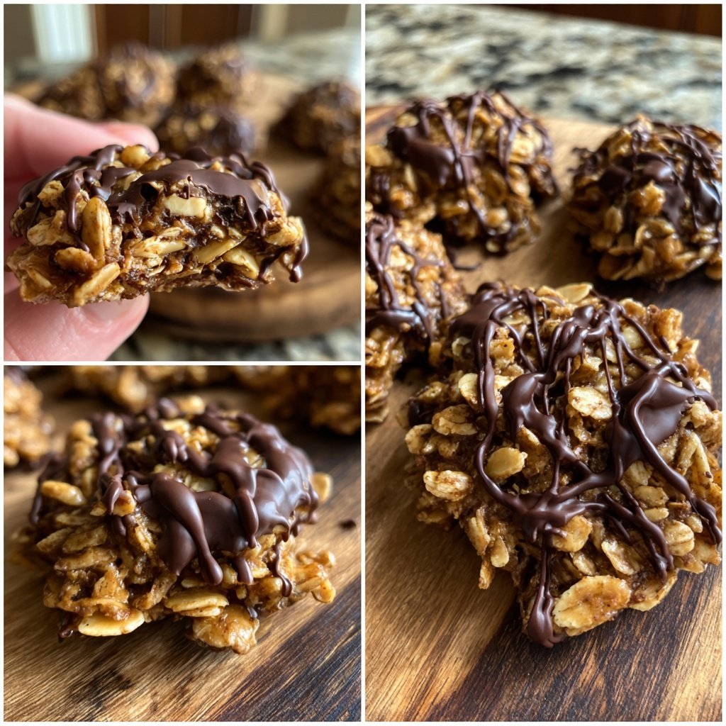 Chocolate Oat Peanut Clusters