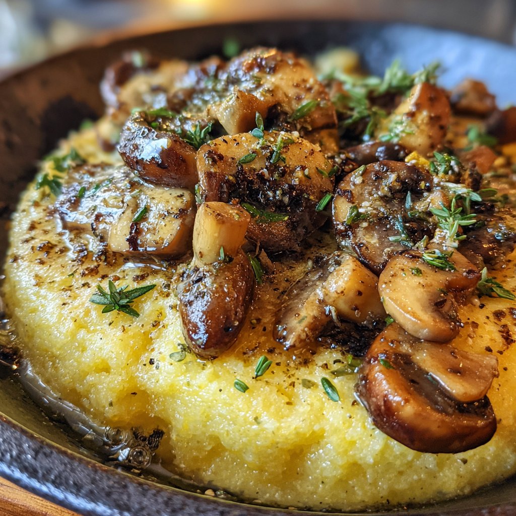Creamy Polenta with Truffle Mushrooms